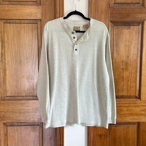 Vintage Schmidt Workwear Cream Henley Waffle Layering Tee XL